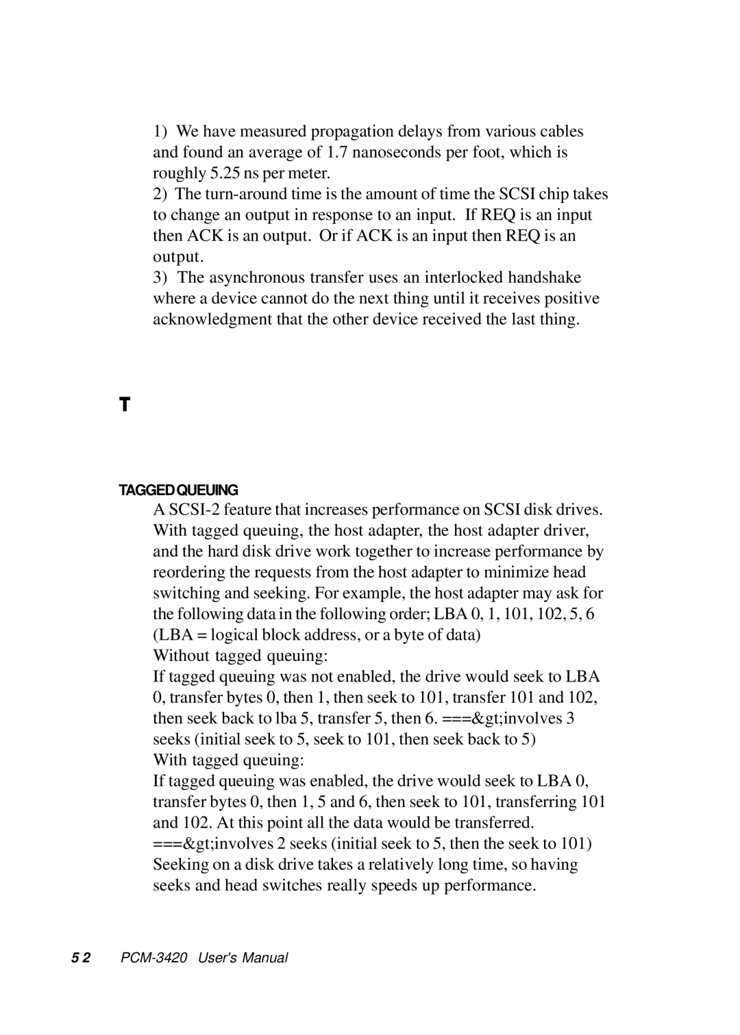 Adaptec PCM-3420, PC/104 manual Taggedqueuing 