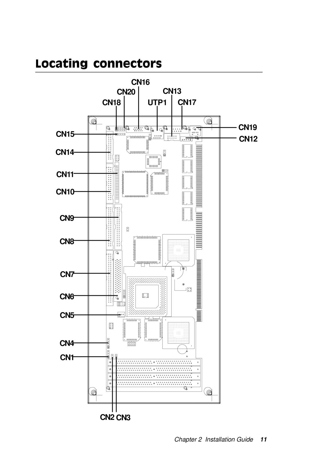 Adaptec SBC-596, SBC-599 manual Locating connectors 