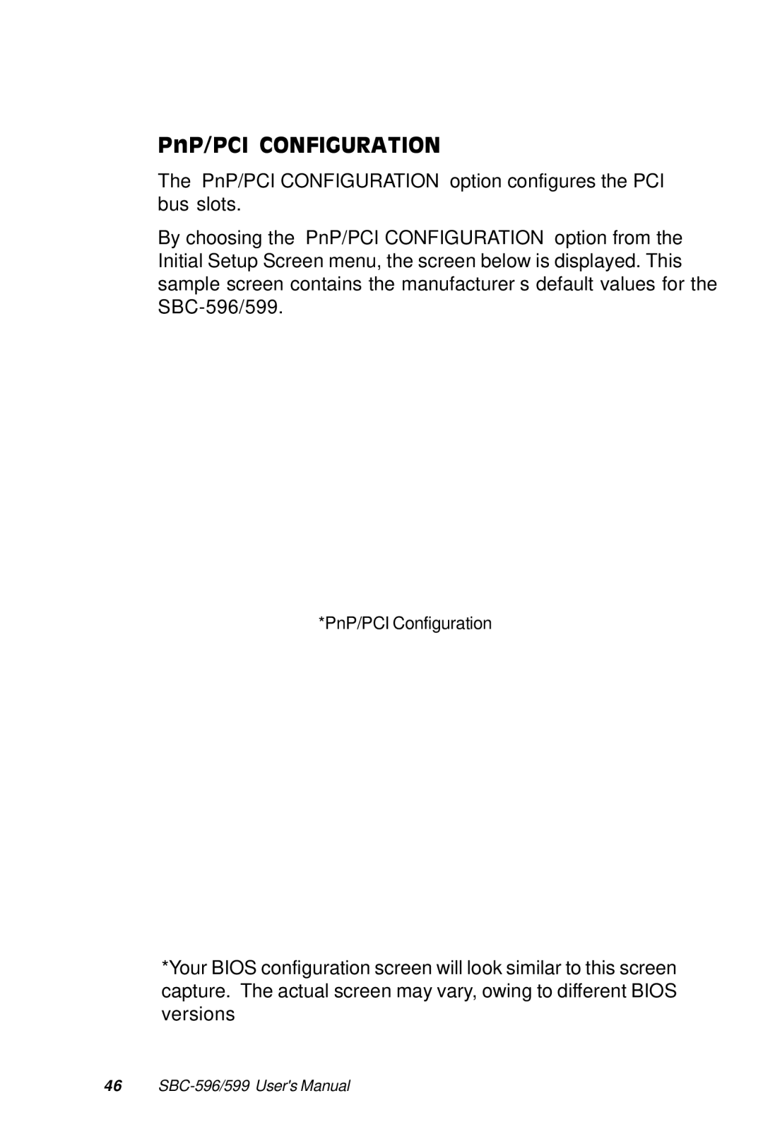 Adaptec SBC-599, SBC-596 manual PnP/PCI Configuration 