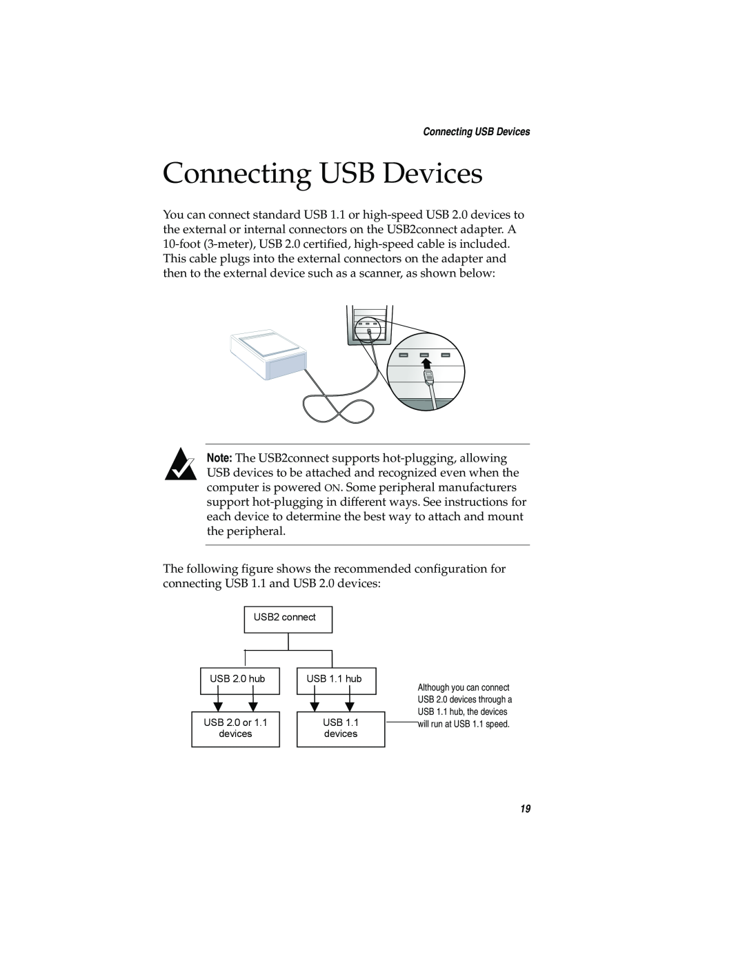 Adaptec USB2connect Host Bus Adapter manual Connecting USB Devices 