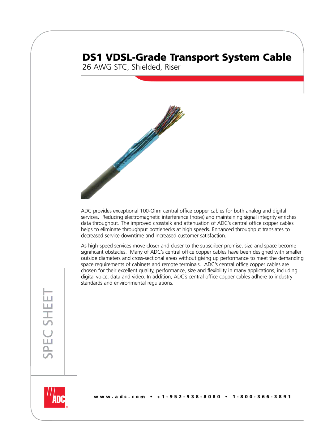 ADC 103326AE manual Spec Sheet 