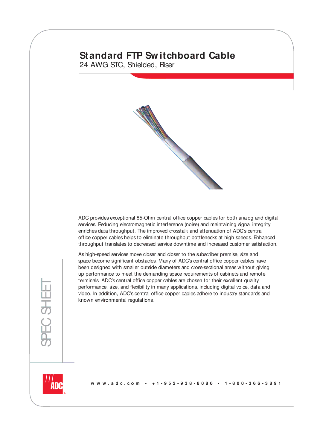 ADC 24 AWG STC manual Spec Sheet 