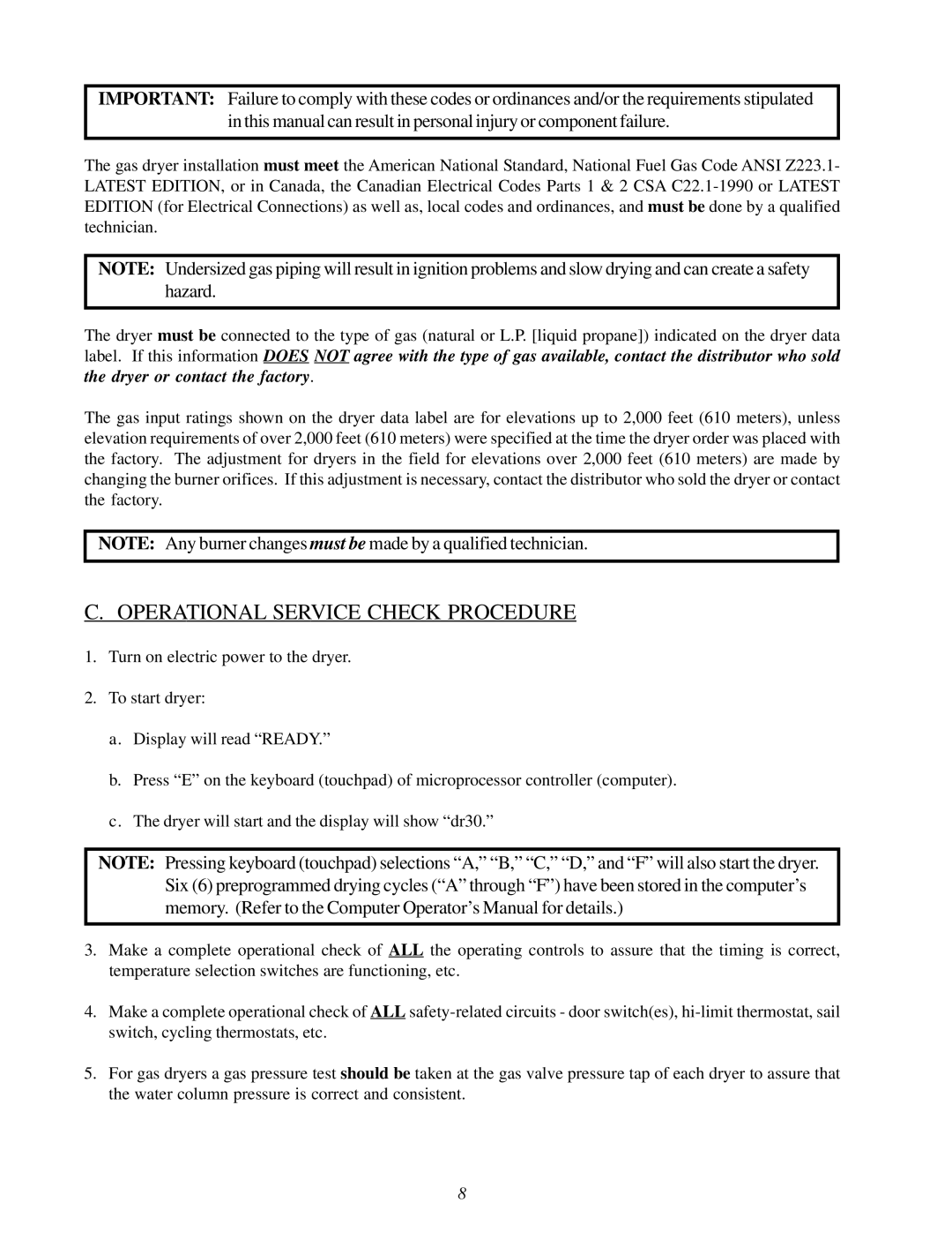 ADC 450428 service manual Operational Service Check Procedure 