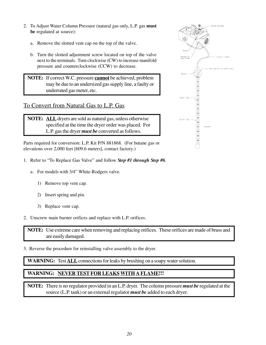 ADC 450428 service manual To Convert from Natural Gas to L.P. Gas 