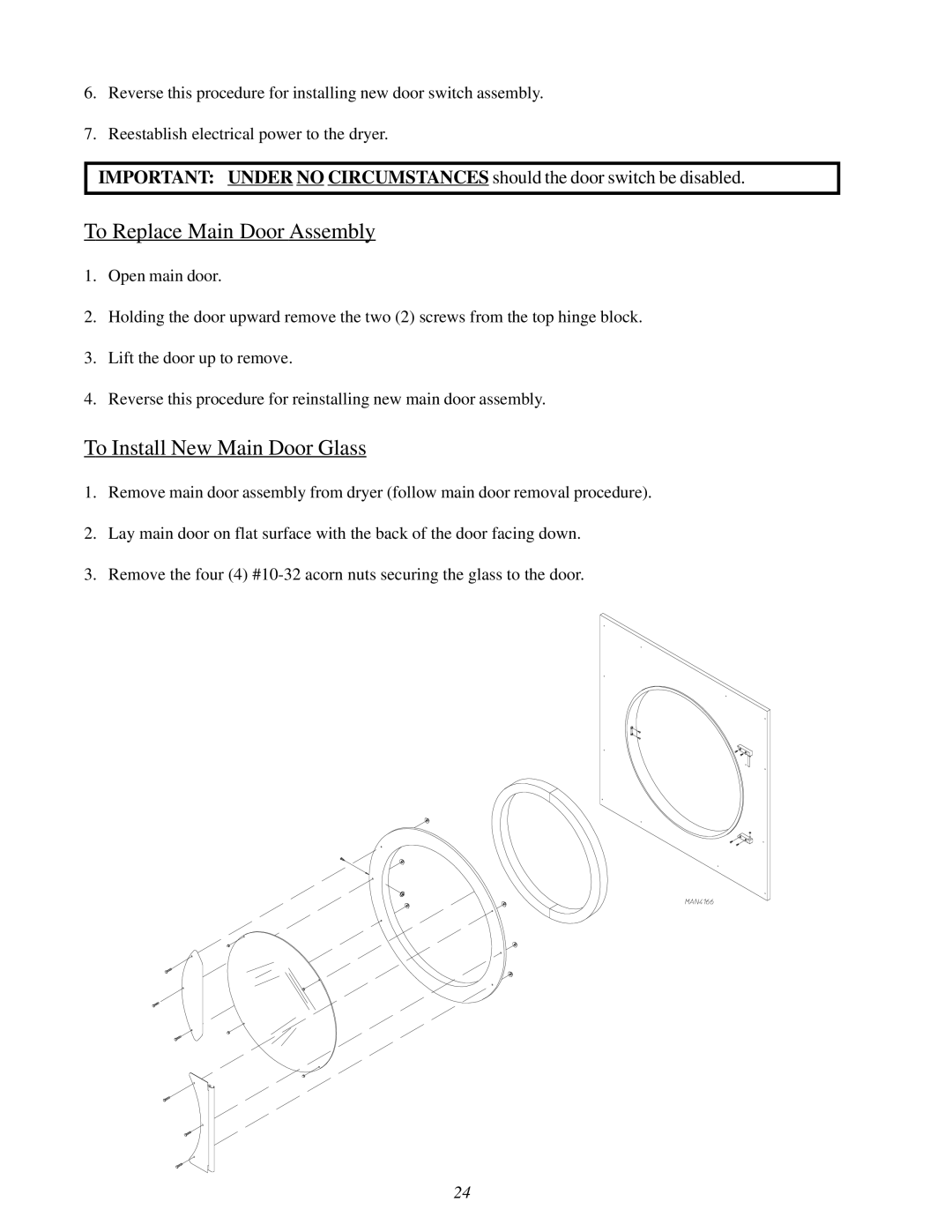 ADC 450428 service manual To Replace Main Door Assembly, To Install New Main Door Glass 