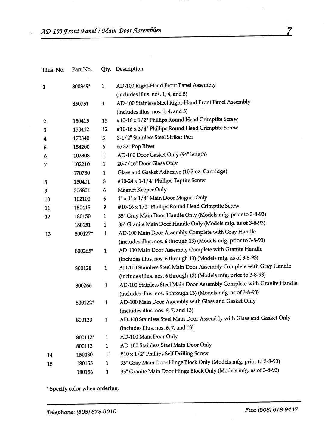 ADC AD-100 manual 