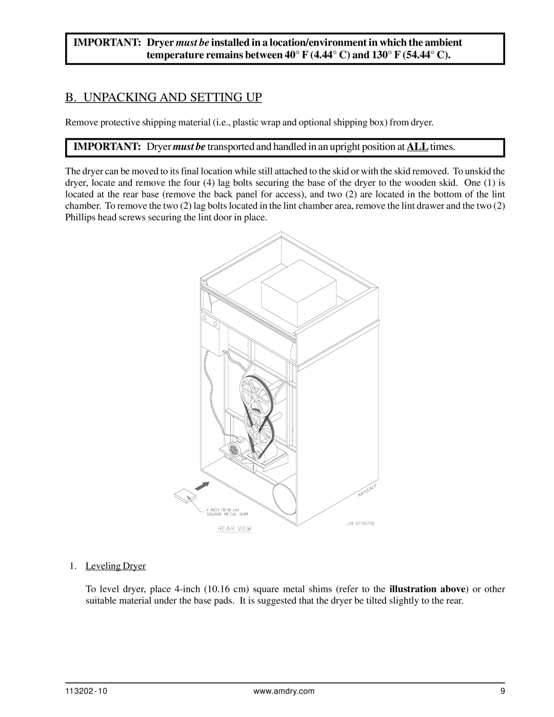 ADC AD-115ES installation manual Unpacking and Setting UP 