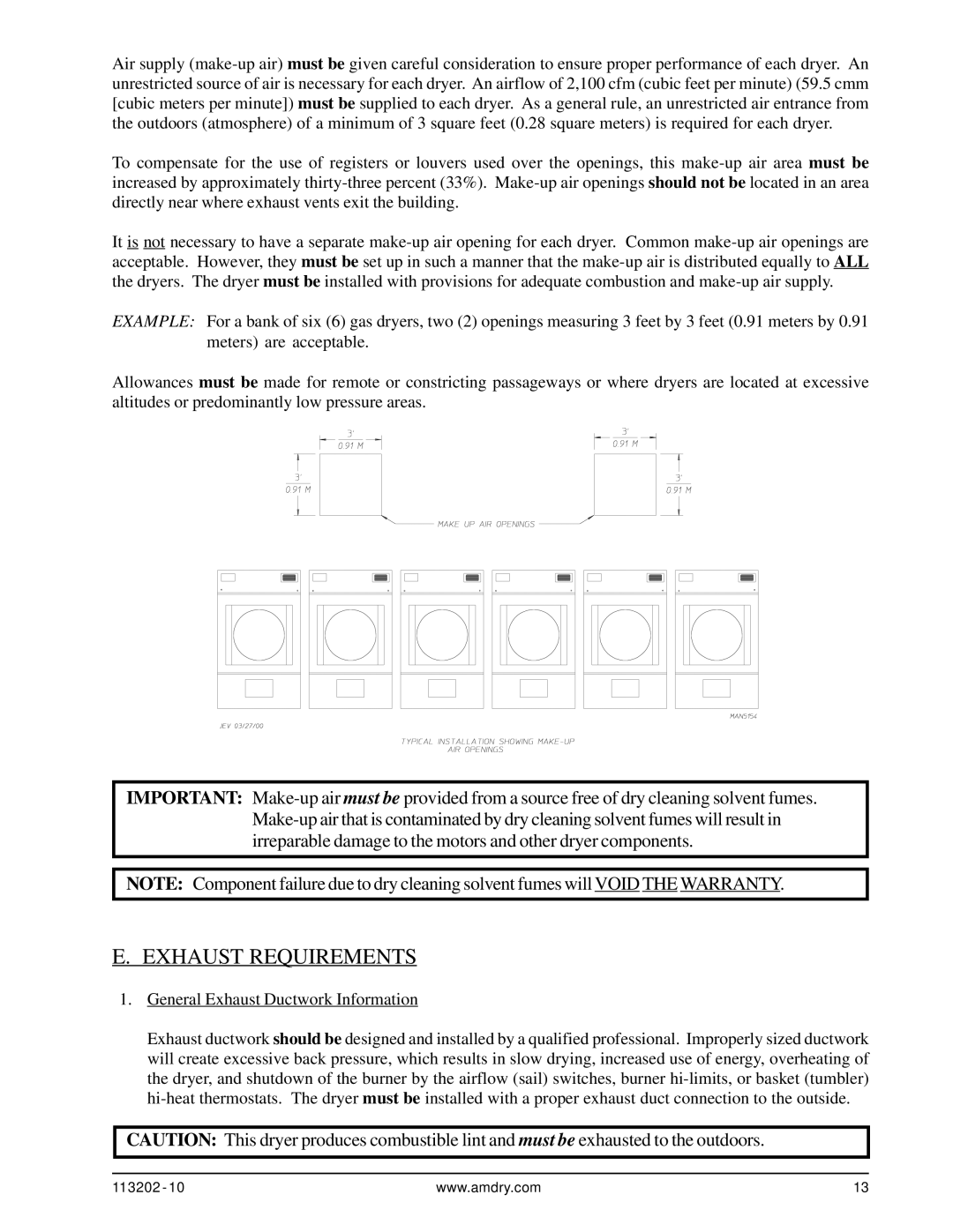 ADC AD-115ES installation manual Exhaust Requirements, General Exhaust Ductwork Information 