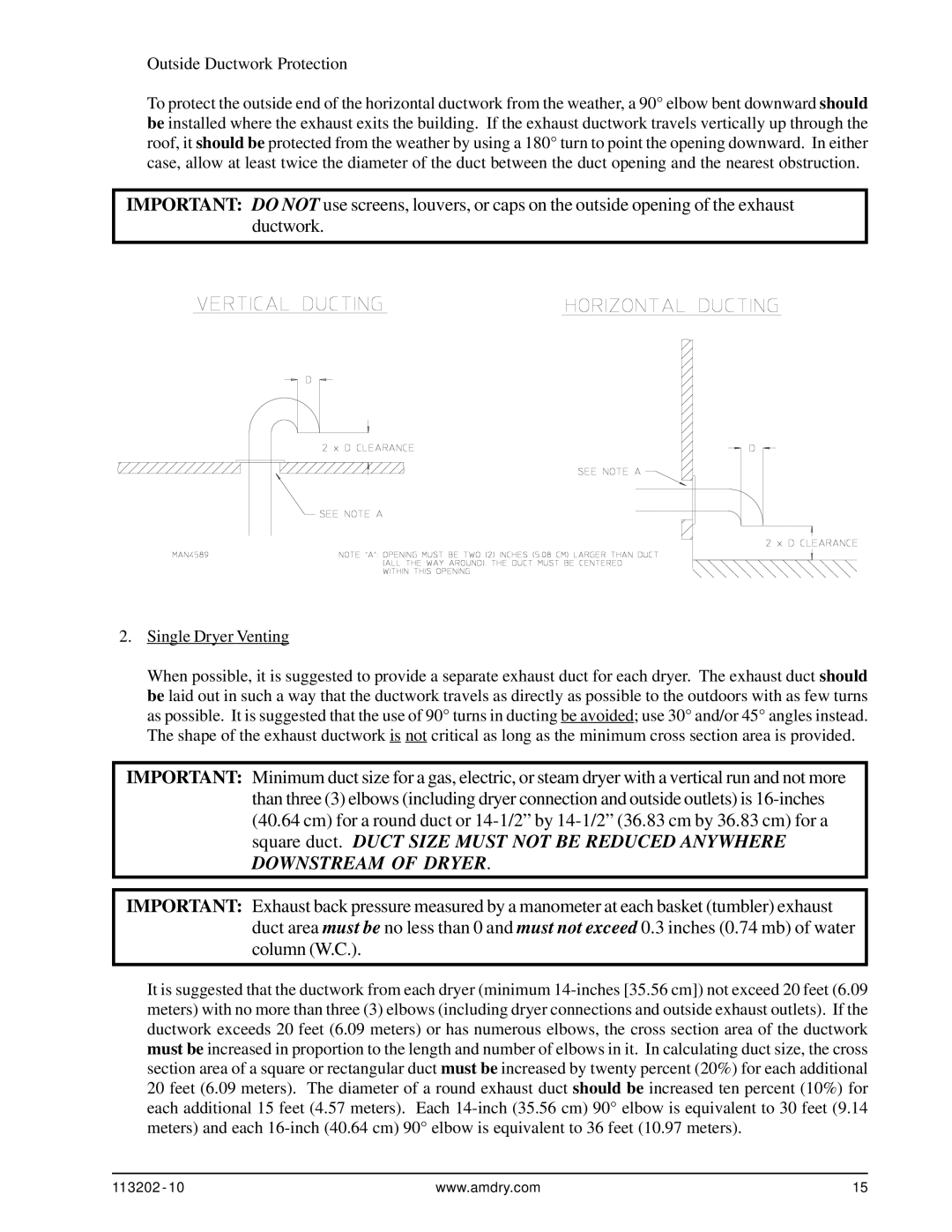 ADC AD-115ES installation manual Outside Ductwork Protection 