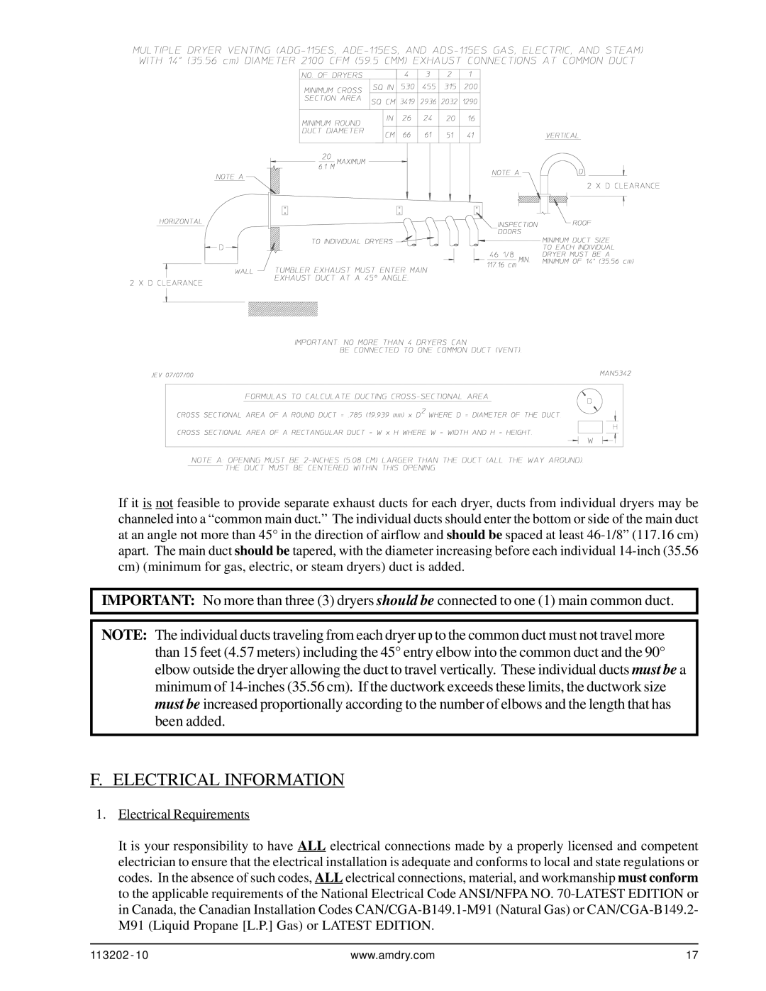 ADC AD-115ES installation manual Electrical Information 