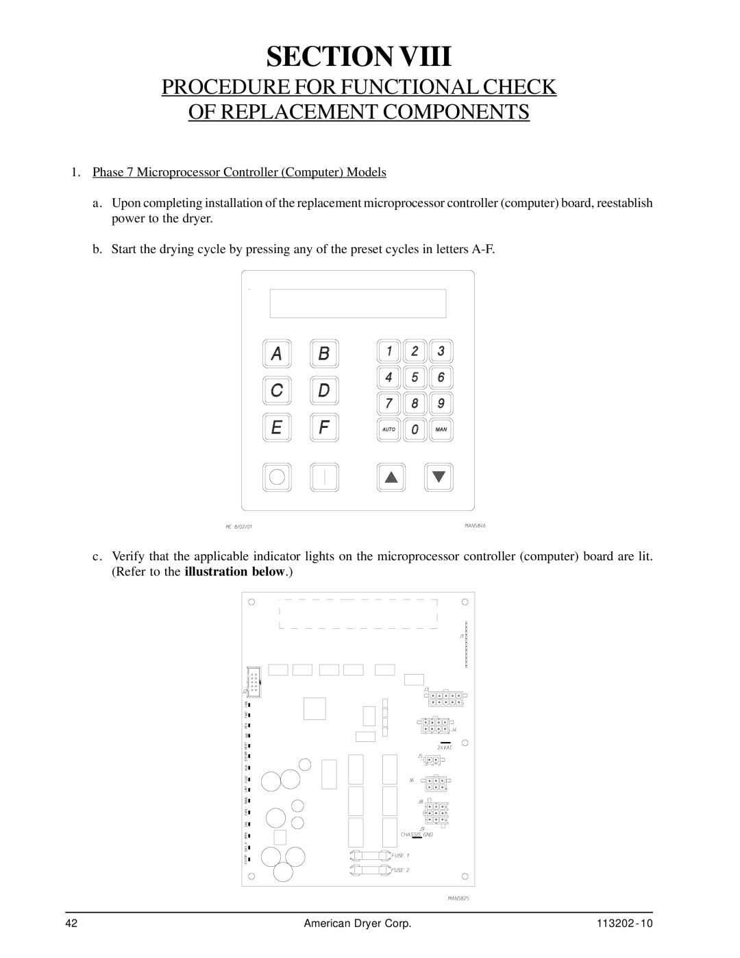 ADC AD-115ES installation manual Procedure for Functional Check Replacement Components 