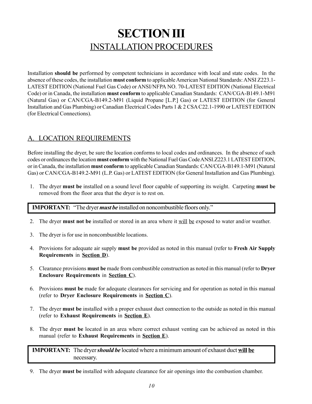 ADC AD-170SE installation manual Installation Procedures, Location Requirements 