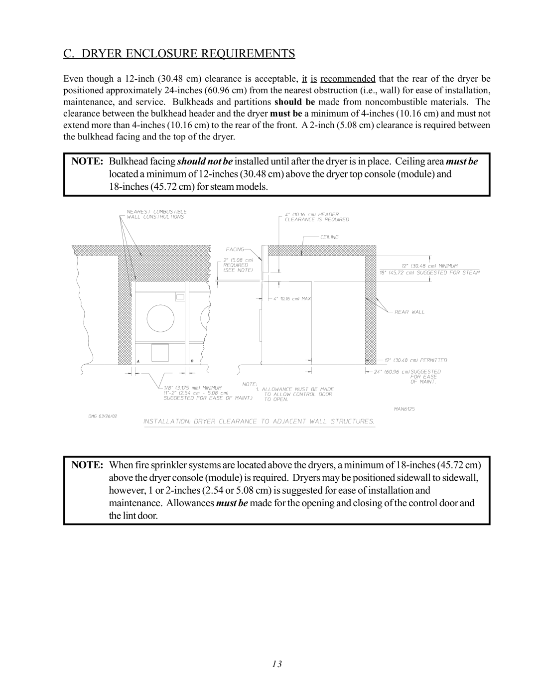 ADC AD-170SE installation manual Dryer Enclosure Requirements 