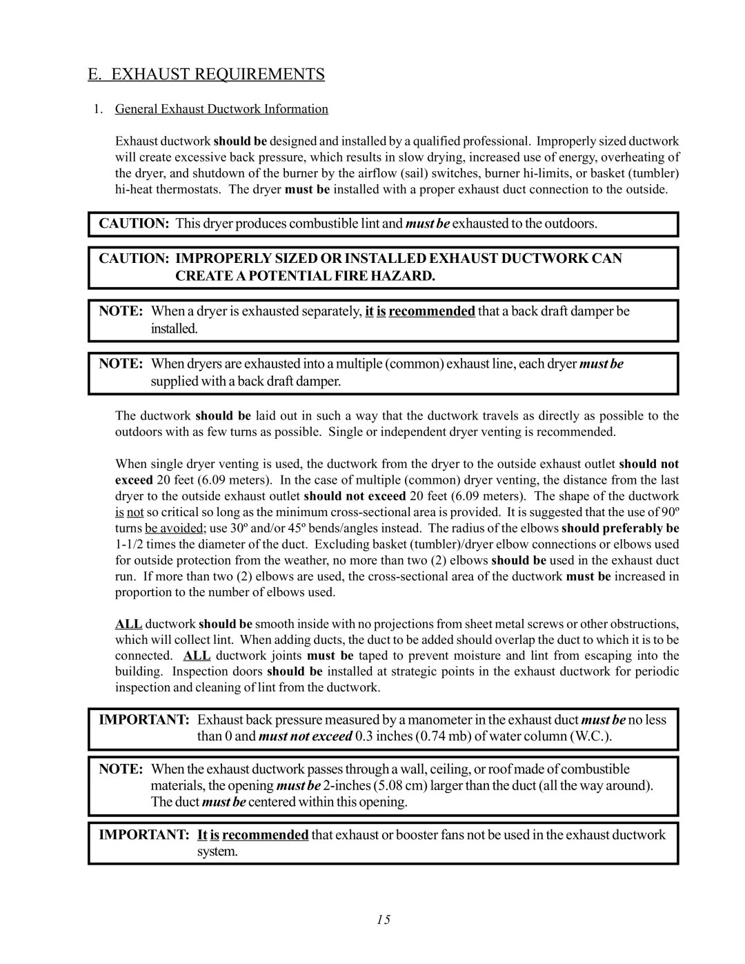 ADC AD-170SE installation manual Exhaust Requirements, General Exhaust Ductwork Information 