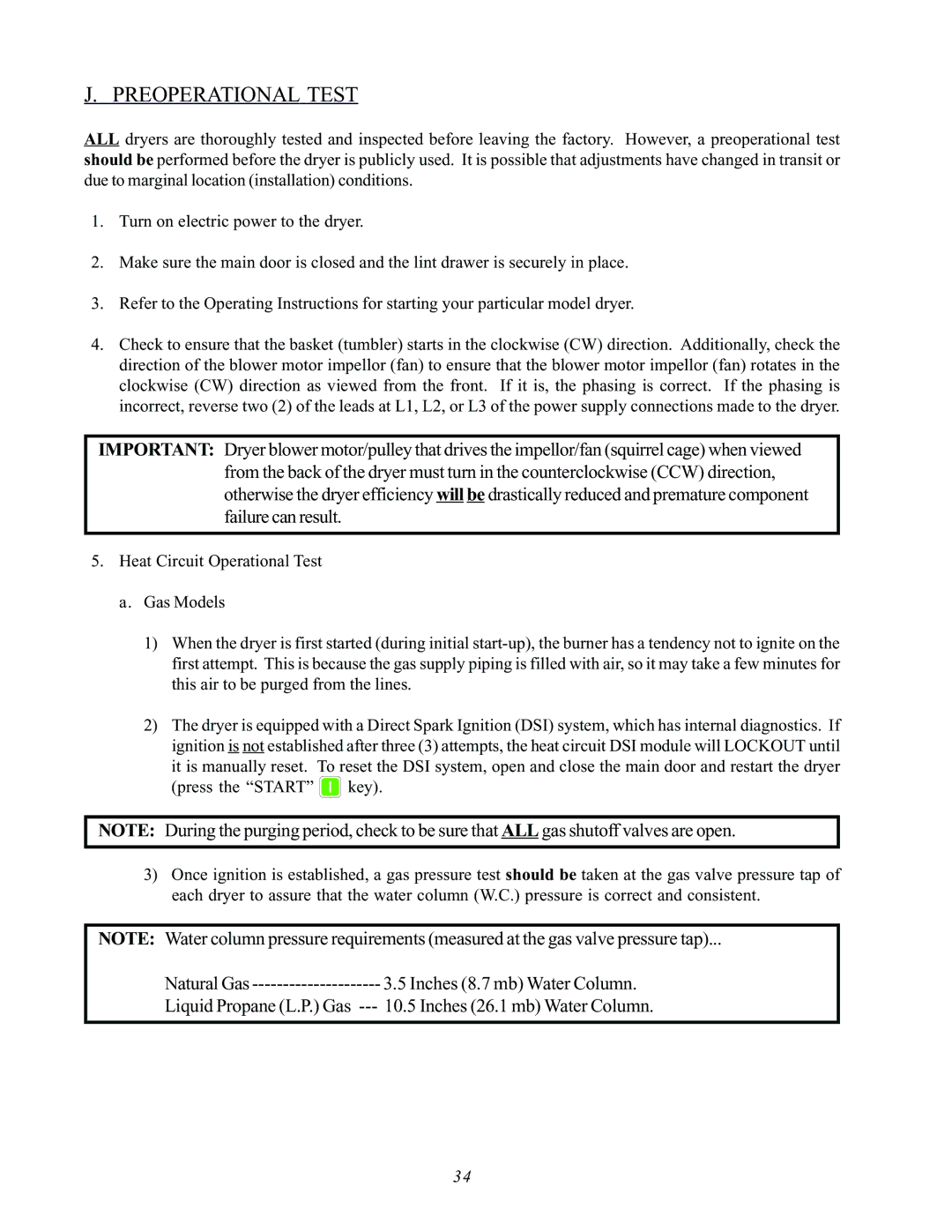 ADC AD-170SE installation manual Preoperational Test 