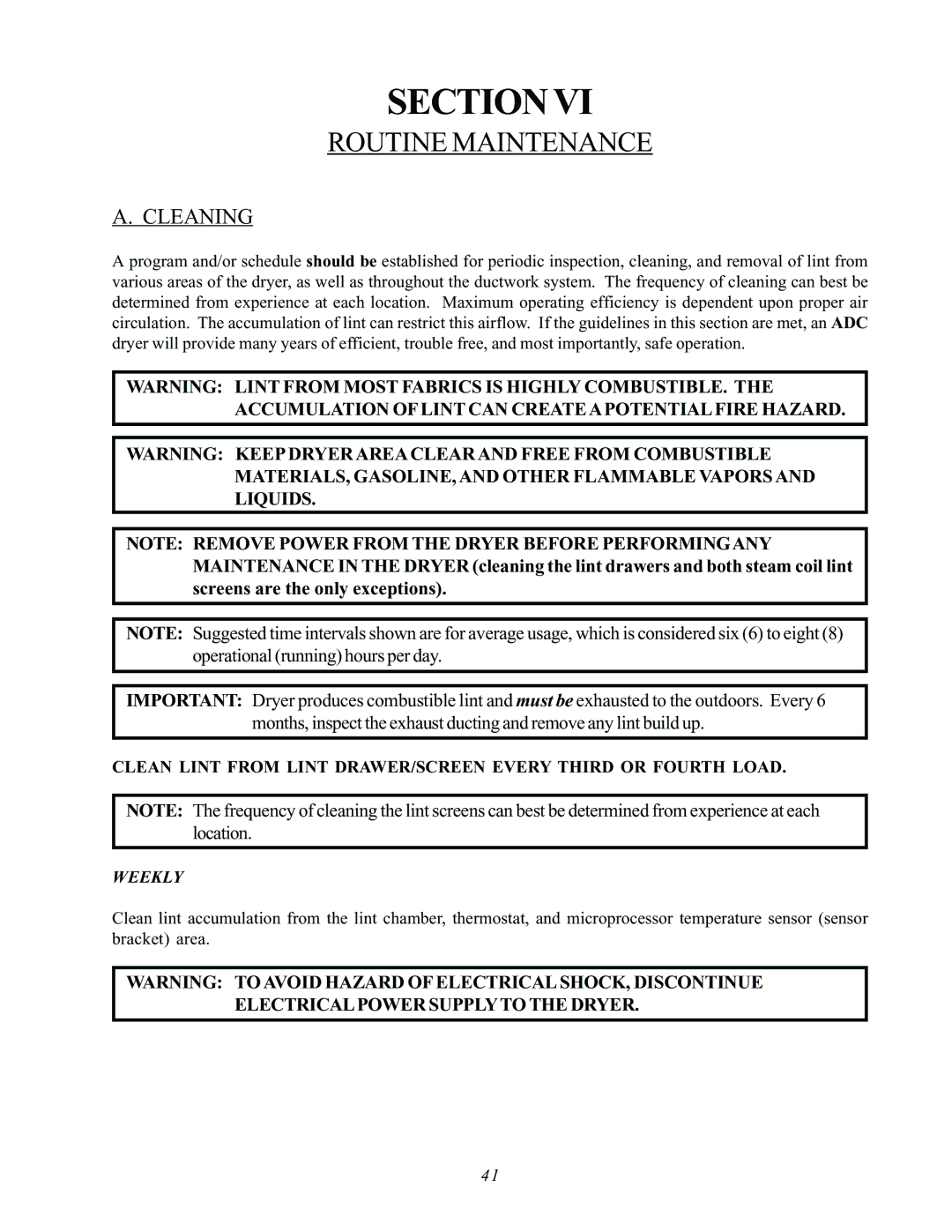 ADC AD-170SE installation manual Routine Maintenance, Cleaning 