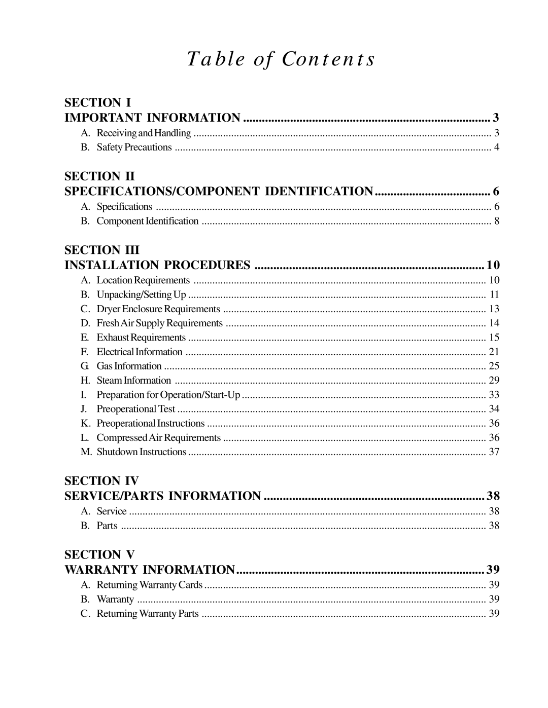 ADC AD-170SE installation manual Table of Contents 