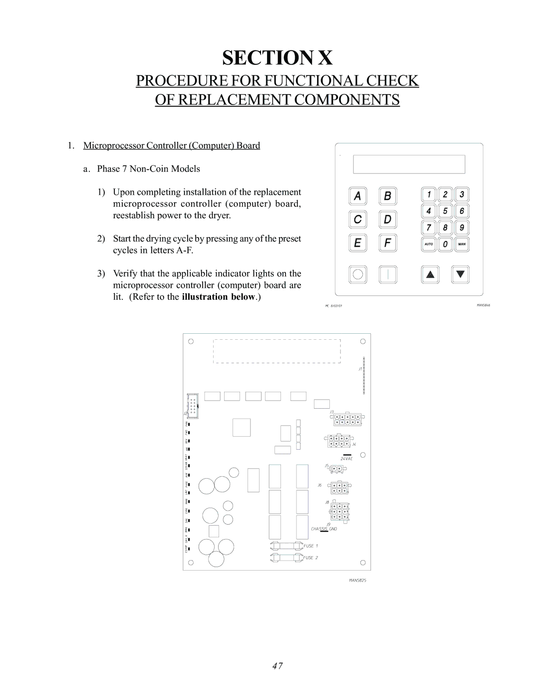 ADC AD-170SE installation manual Procedure for Functional Check Replacement Components 