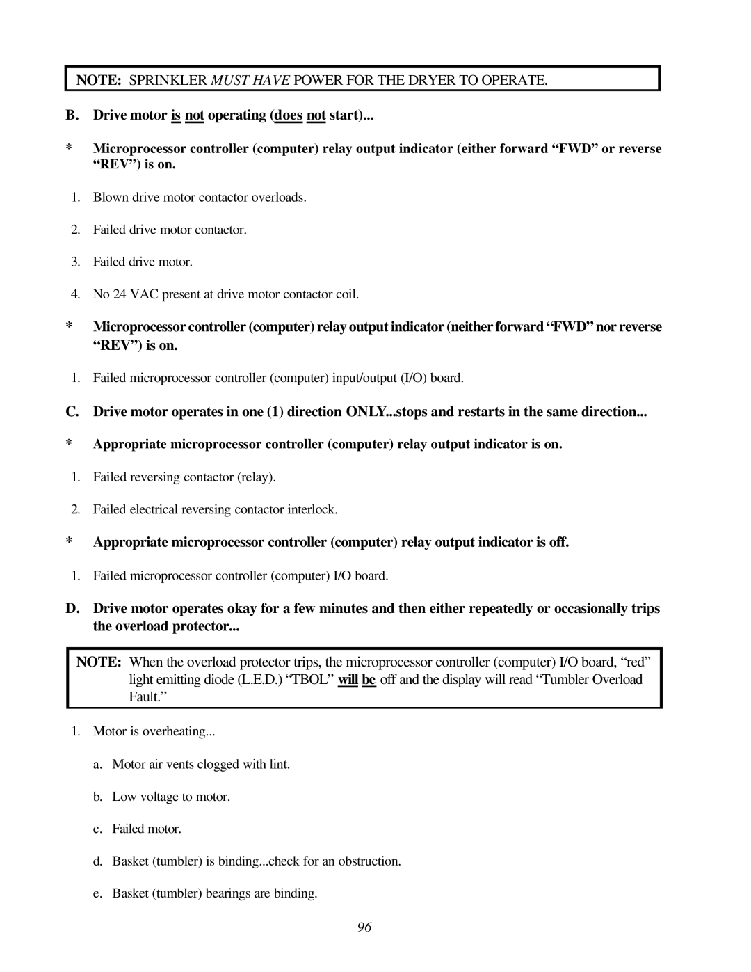 ADC AD-200 service manual Drive motor is not operating does not start 