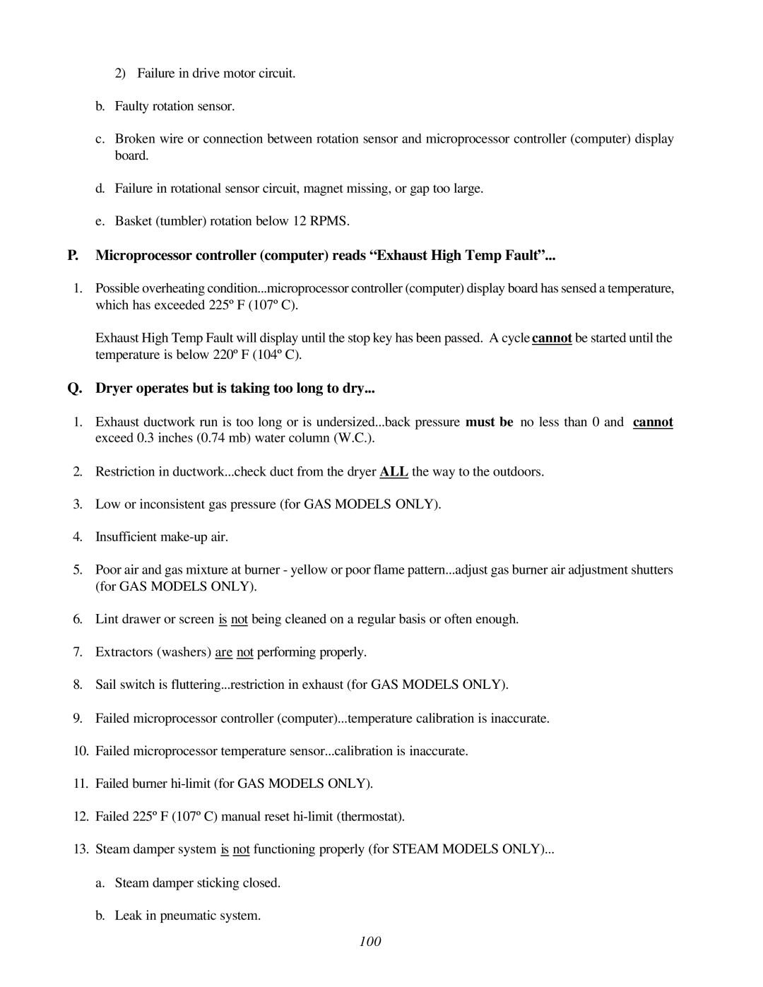 ADC AD-200 service manual Dryer operates but is taking too long to dry 