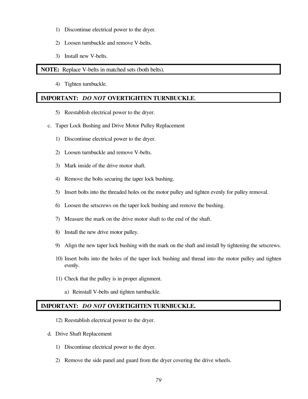 ADC AD-200 service manual Important do not Overtighten Turnbuckle 