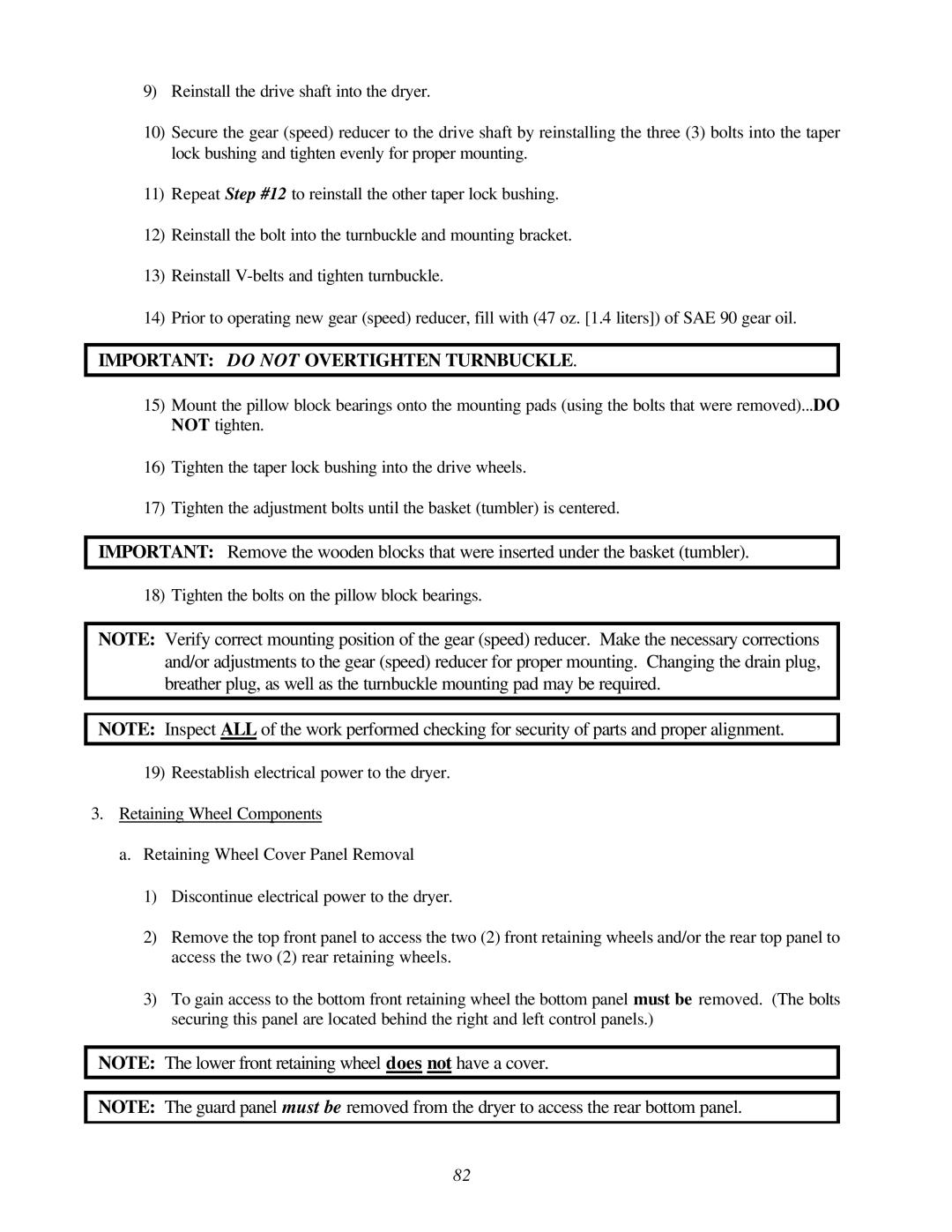 ADC AD-200 service manual Important do not Overtighten Turnbuckle 