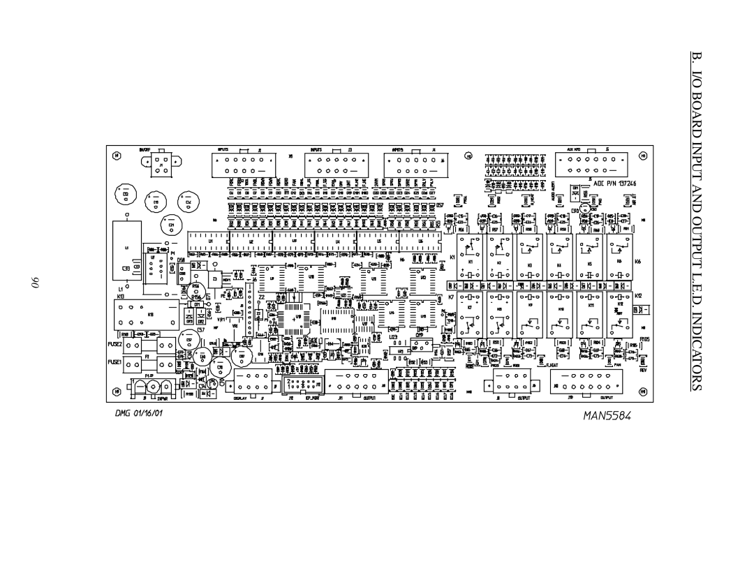 ADC AD-200 service manual O Board Input and Output L.E.D. Indicators 