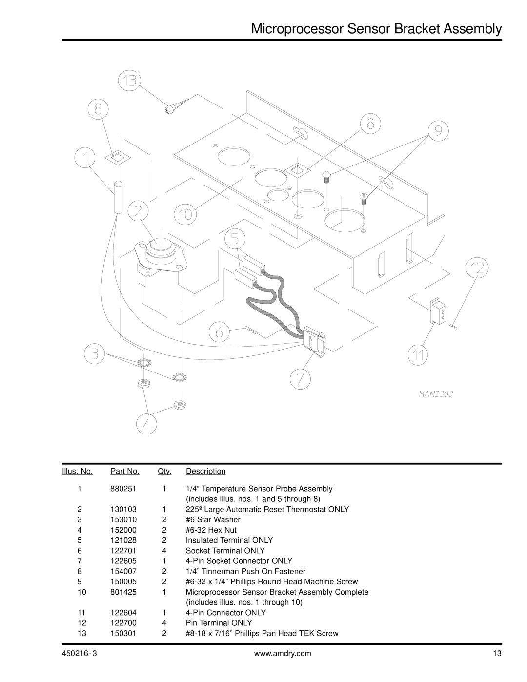 ADC AD-24 manual Microprocessor Sensor Bracket Assembly 