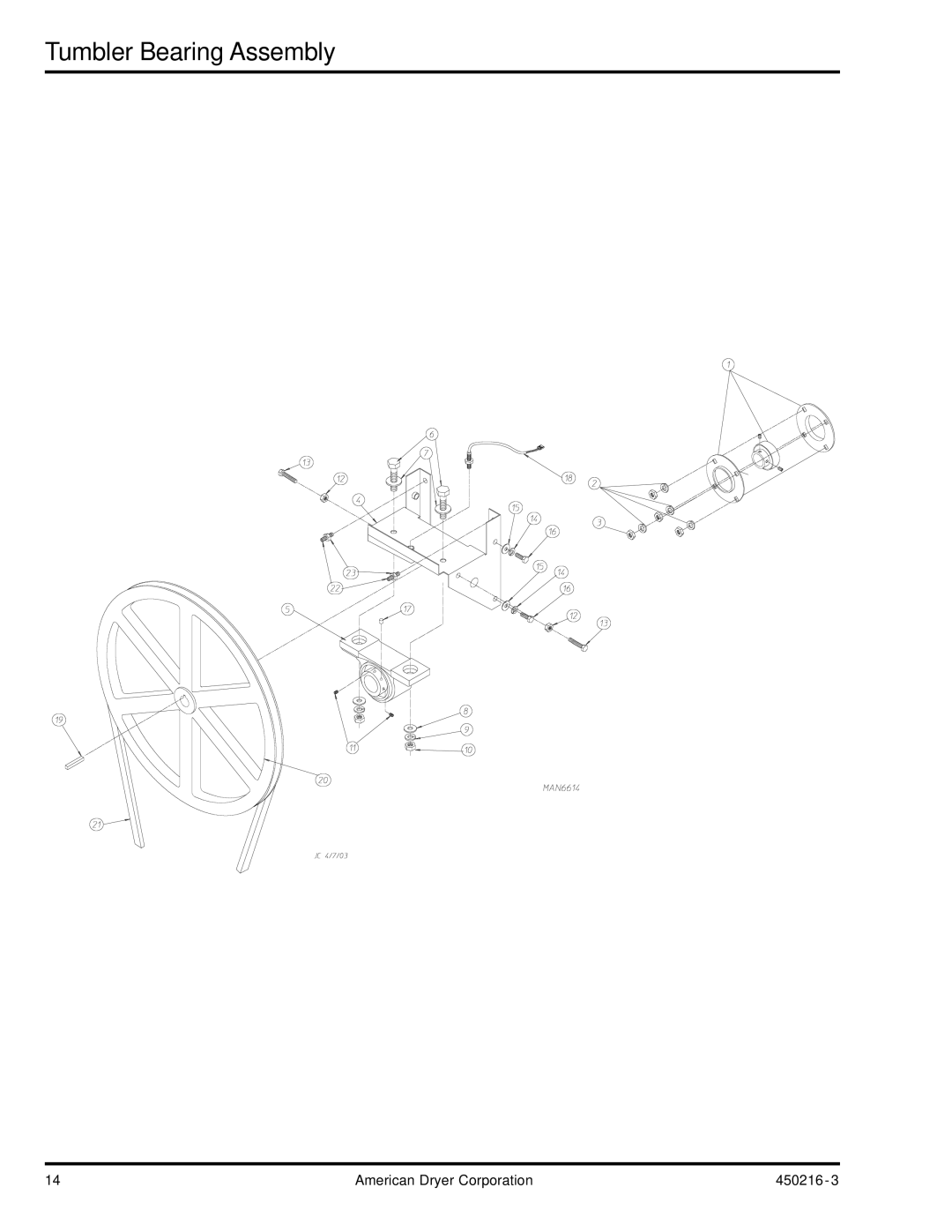 ADC AD-24 manual Tumbler Bearing Assembly 