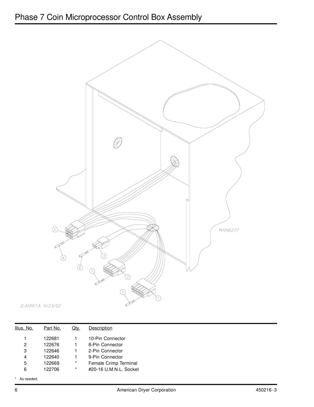 ADC AD-24 manual Phase 7 Coin Microprocessor Control Box Assembly 