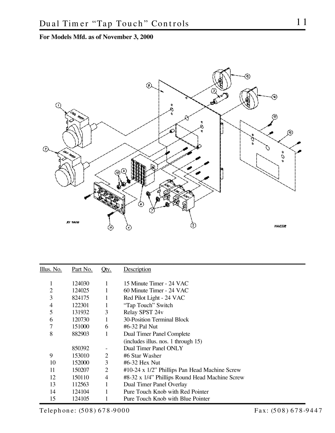 ADC AD-15, AD-25 manual Dual Timer Tap Touch Controls, For Models Mfd. as of November 3 