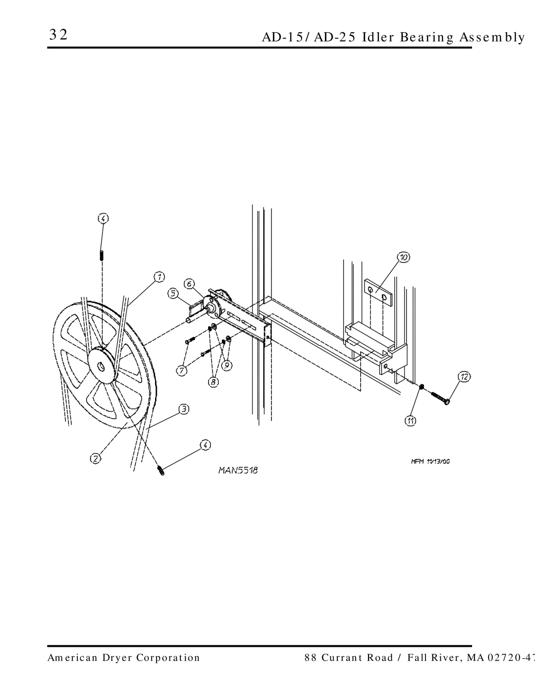 ADC manual AD-15/AD-25 Idler Bearing Assembly 