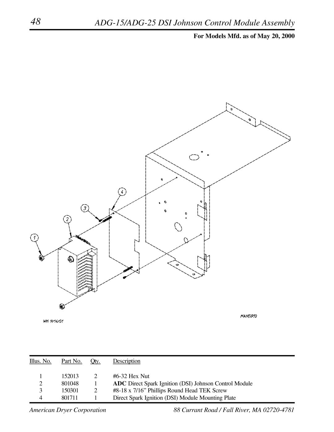 ADC AD-25, AD-15 manual ADG-15/ADG-25 DSI Johnson Control Module Assembly 