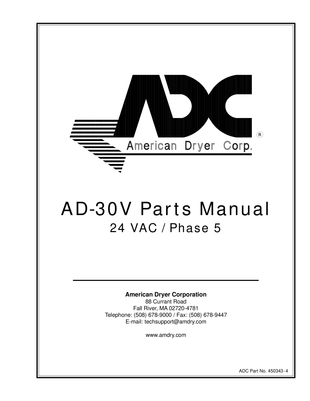 ADC manual AD-30V Parts Manual 