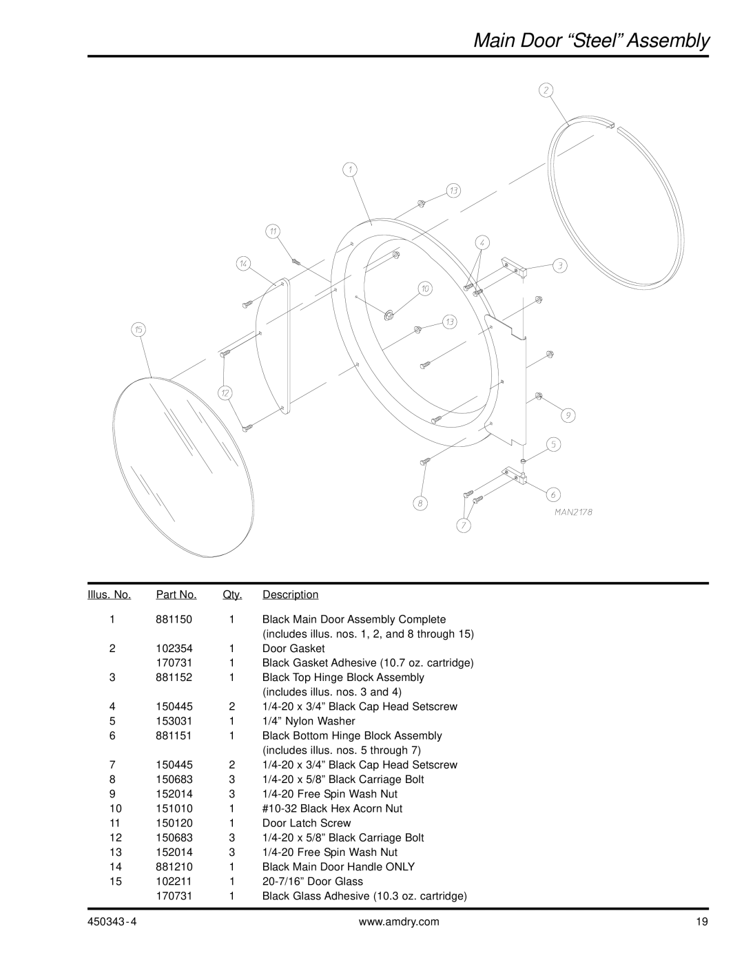 ADC AD-30V manual Main Door Steel Assembly 