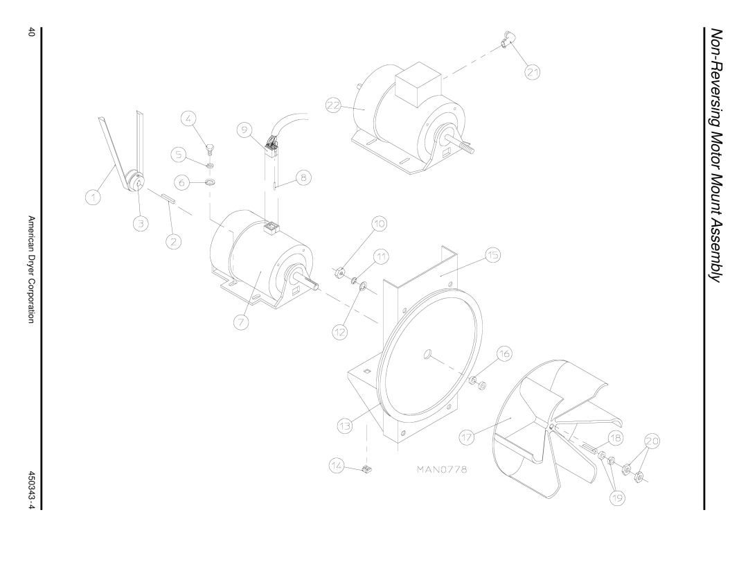 ADC AD-30V manual Non-Reversing Motor Mount Assembly 