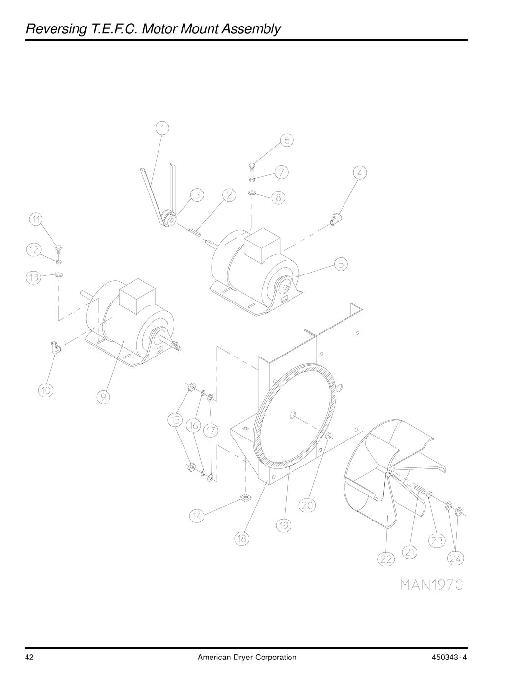 ADC AD-30V manual Reversing T.E.F.C. Motor Mount Assembly 