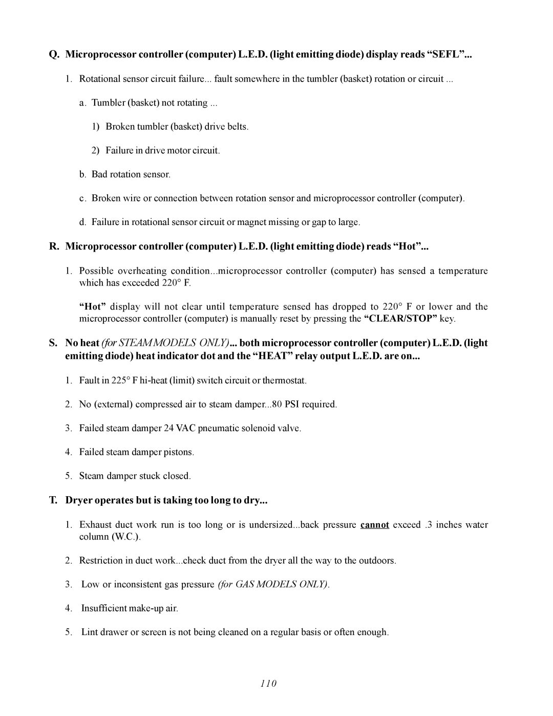 ADC AD-310 service manual Dryer operates but is taking too long to dry 