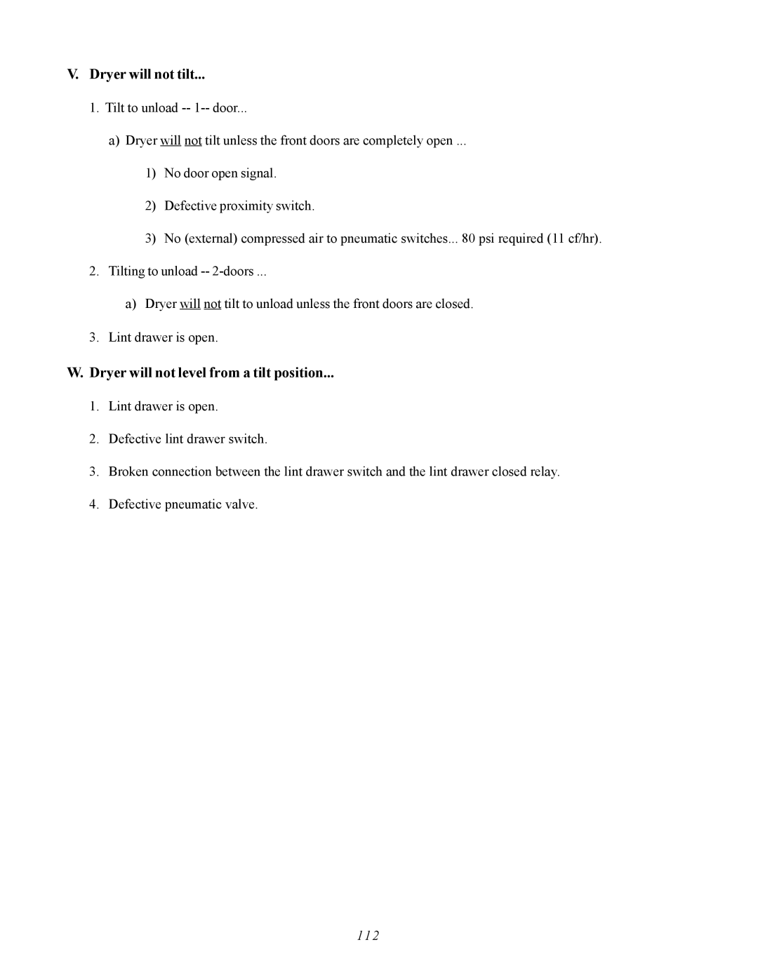 ADC AD-310 service manual Dryer will not tilt 