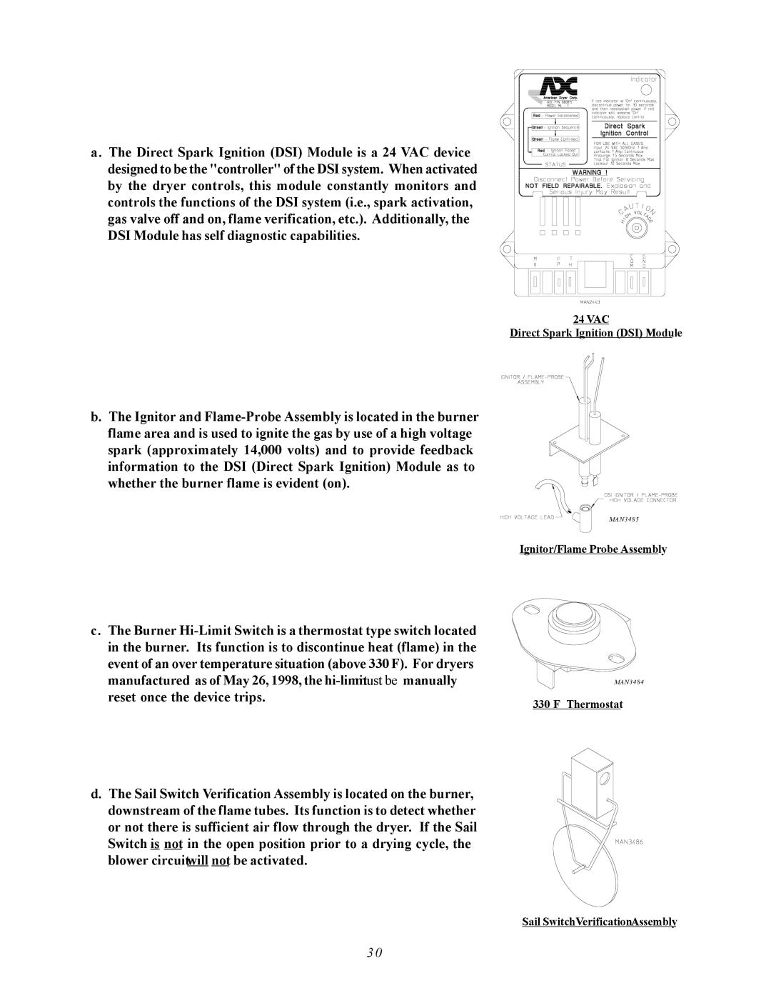 ADC AD-310 service manual VAC Direct Spark Ignition DSI Module 