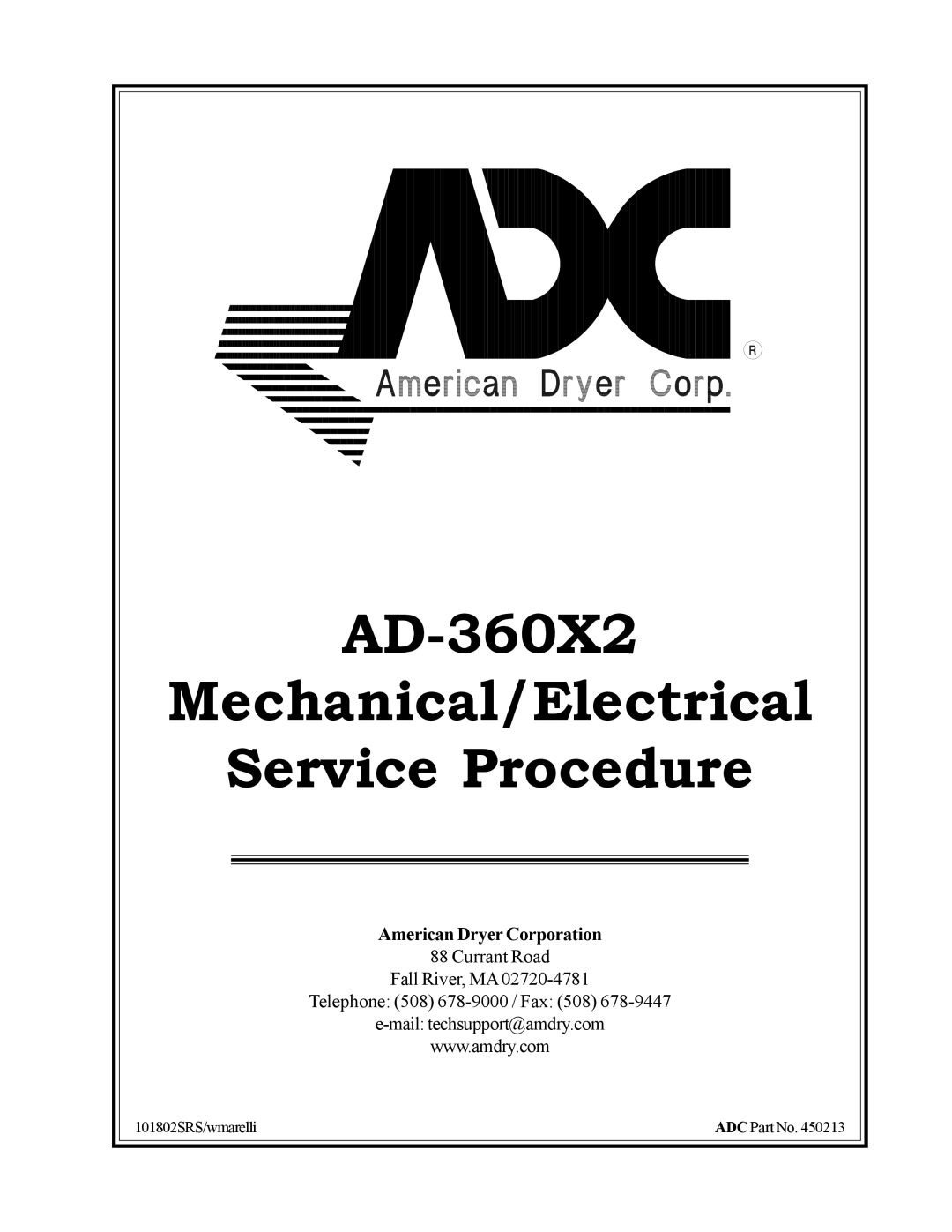 ADC AD-360X2 manual 