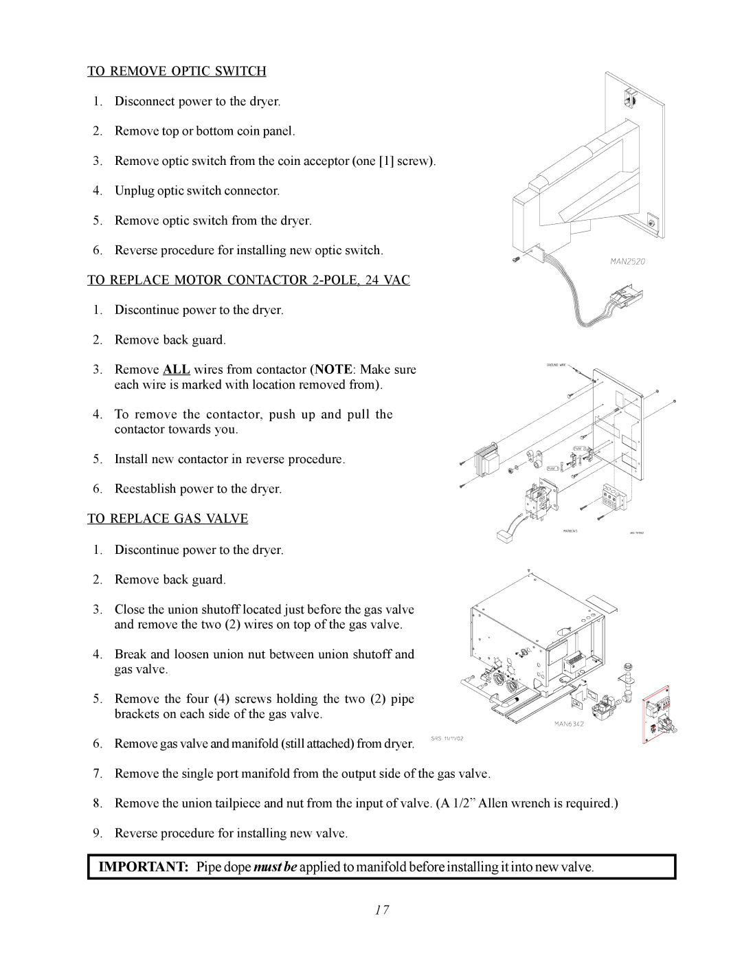 ADC AD-360X2 manual To Replace GAS Valve 