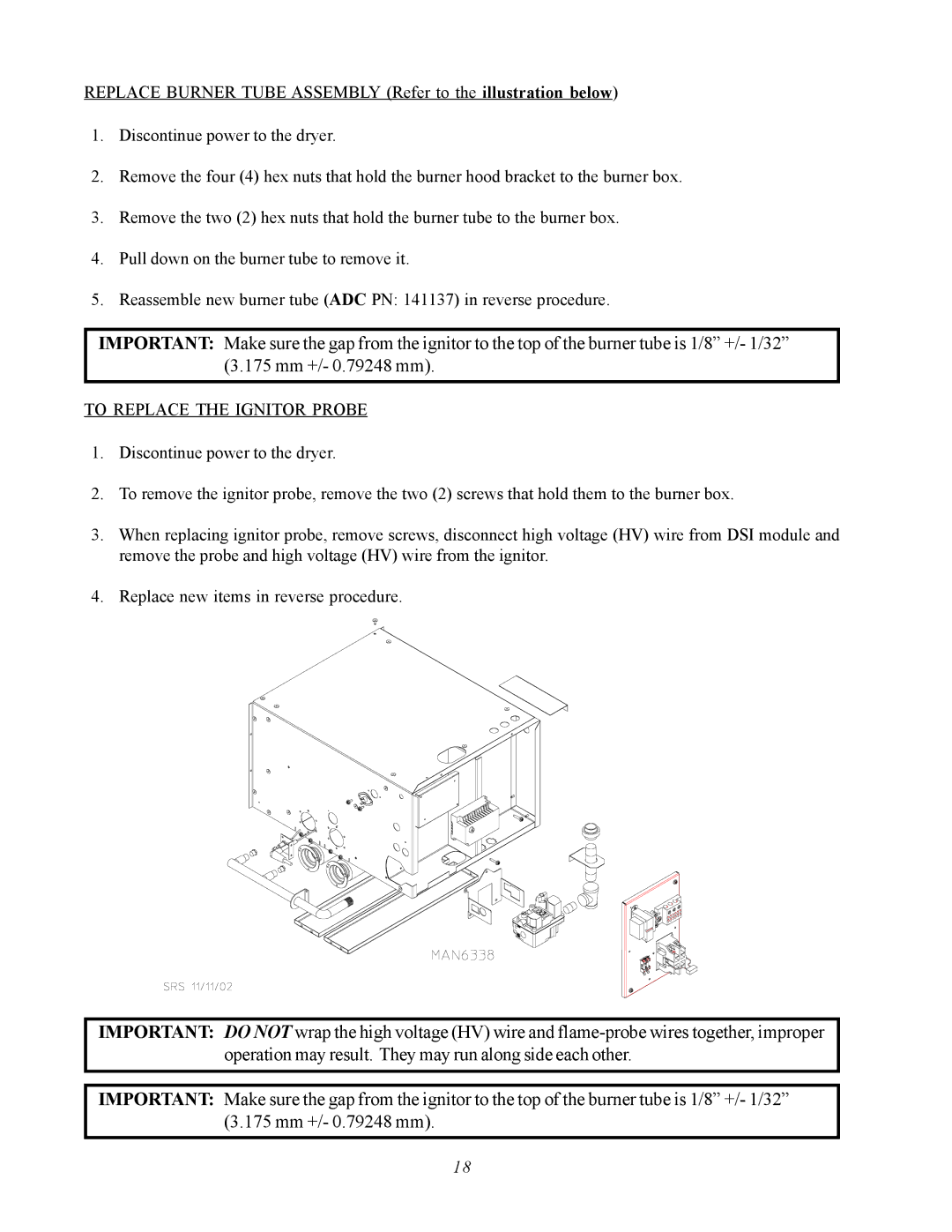 ADC AD-360X2 manual To Replace the Ignitor Probe 