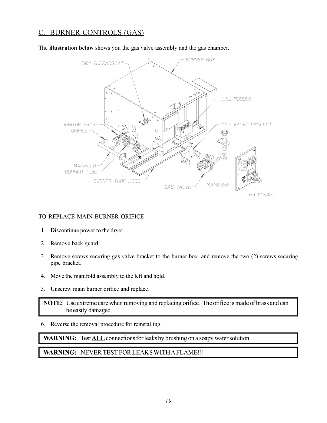 ADC AD-360X2 manual Burner Controls GAS 