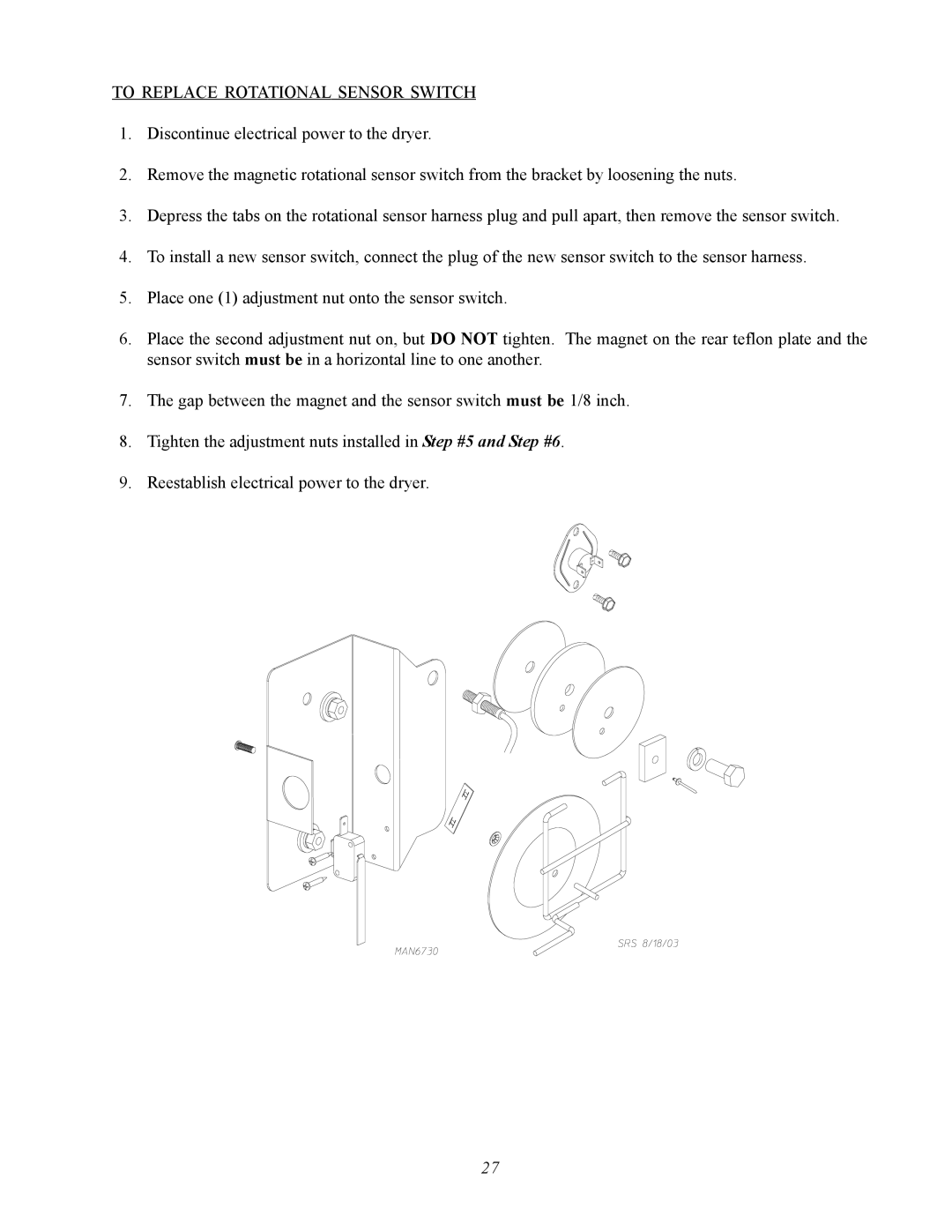 ADC AD-360X2 manual To Replace Rotational Sensor Switch 