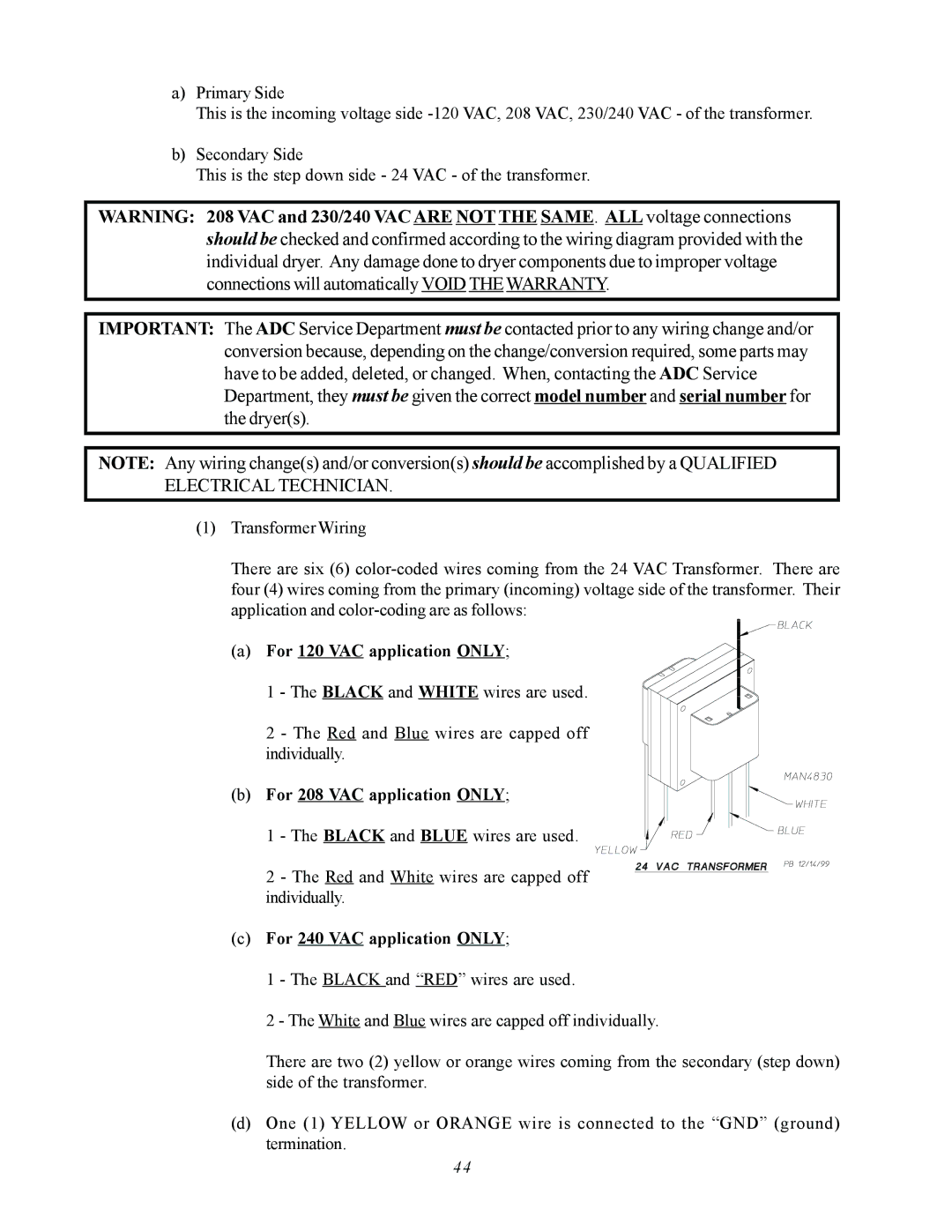 ADC AD-360X2 manual For 120 VAC application only 