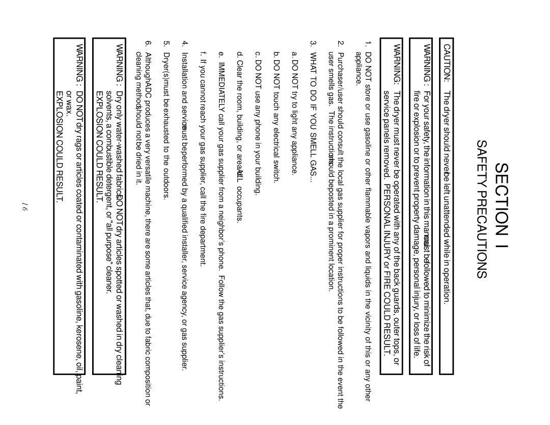 ADC AD-410 service manual Explosion could Result, What to do if YOU Smell GAS 