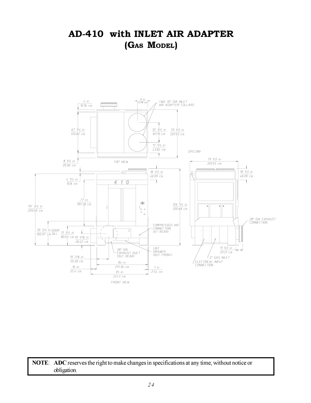 ADC service manual AD-410 with Inlet AIR Adapter 