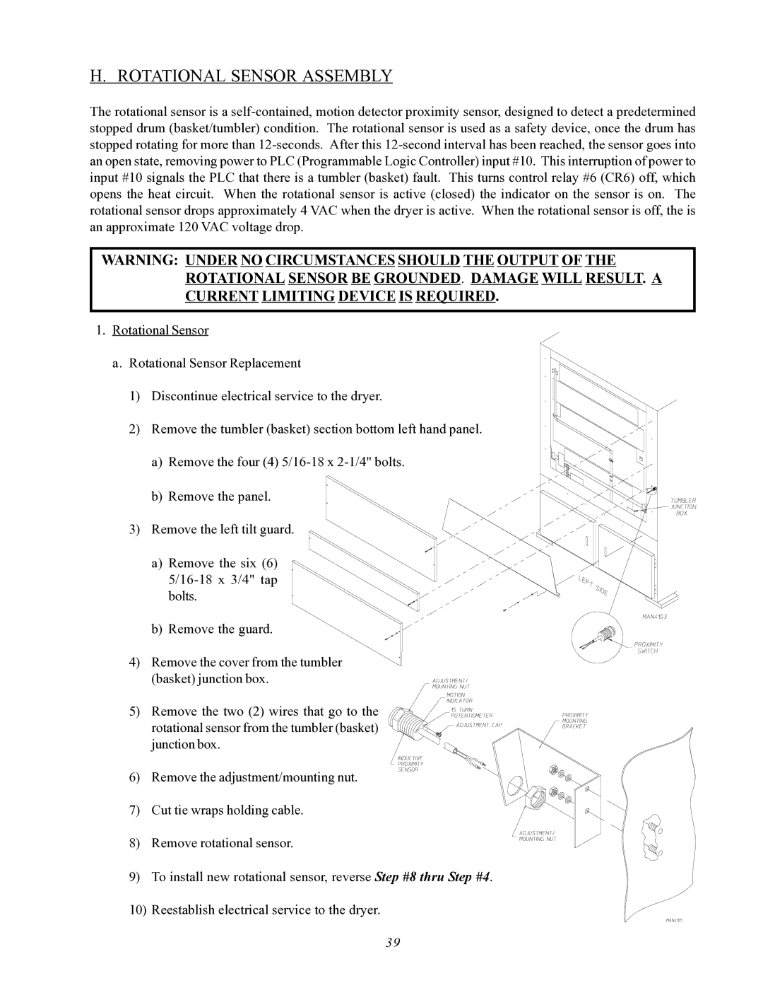 ADC AD-464 service manual Rotational Sensor Assembly, Current Limiting Device is Required 