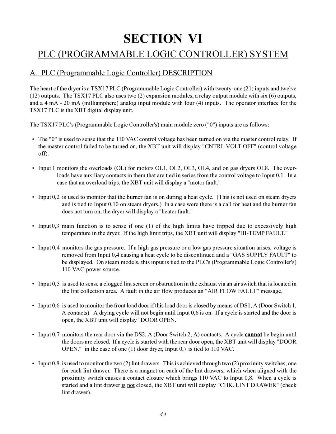 ADC AD-464 service manual PLC Programmable Logic Controller System, PLC Programmable Logic Controller Description 